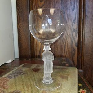 Vintage Bayel Napoleon Frosted Clear Figural Stemware Wine Glass Water